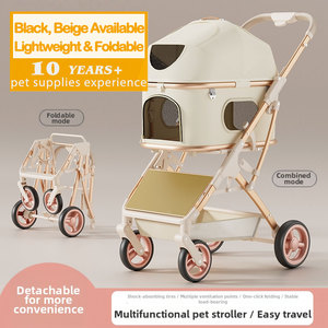 Carrito Plegable <span class=keywords><strong>para</strong></span> Mascotas, Ligero, de Aleación de Aluminio Oxford, Desmontable, <span class=keywords><strong>para</strong></span> <span class=keywords><strong>Perros</strong></span> y Gatos, Portátil, <span class=keywords><strong>para</strong></span> Viajes - Product Image 1