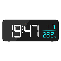 Digitaler Wecker mit Temperatur- und Feuchtigkeitsmesser, Zeit, Schlummerfunktion, Kalender, Radio, Elektrischer Tisch- und Wandwecker mit LCD-Anzeige