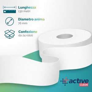 Carta Igienica BulkySoft Jumbo Mini 130 Active Clean, 12 Rotoli, Cellulosa a 2 Veli - Product Image 2