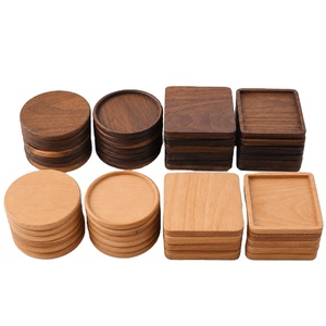 Posavasos de Madera con Logotipo Personalizado al por Mayor, Posavasos de Madera de Nogal Negro y Haya, Bandeja para Café y Té, Regalo Promocional Empresarial - Product Image 1