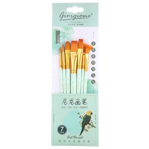 Giorgione Serie de canciones de pájaros de alta calidad 7 piezas de pelo de nailon mango de madera juego de pinceles de pintura de artista - Product Image 1