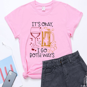 Va bene, vado in entrambe le direzioni t-shirt stampate per donne e uomini divertenti magliette estive stile stile Unisex t-shirt girocollo Damen - Product Image 4