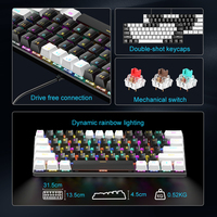 Clavier mécanique portable mini AMZ en promotion 60% avec rétroéclairage RGB USB Type-C Plug&Play BD61 pour le gaming