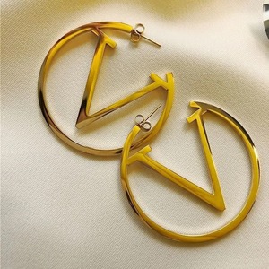 Pendientes de Acero Inoxidable de Diseño Lujoso, con Baño de Oro de 18K y Titanio, Geométricos y Circulares para Mujer - Product Image 4