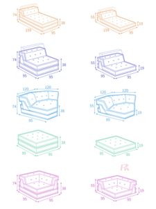Canapés modulaires sectionnels de salon au <span class=keywords><strong>design</strong></span> moderne, ensembles de canapés en cuir, meubles de maison, canapé Mah Jong Composition Rochi <span class=keywords><strong>Bobois</strong></span> - Product Image 6