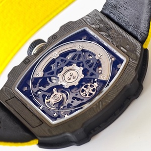 Luxurious Square Diver Automatic Mechanical <b>Watch</b> with Carbon Fiber <b>Case</b> Nylon Strap Water-Resistant Power Reserve - Product Image 5