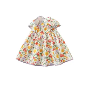 定制婴儿连衣裙Amocking婴儿现代时尚设计小女孩儿童连衣裙迷你儿童小女孩