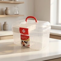 Achat en gros de boîtes de rangement pour médicaments en plastique durable personnalisées, trousse médicale d'urgence portable, trousse de premiers soins familiale pour la vente en gros