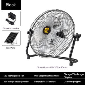 Ventilateur solaire rechargeable, ventilateur portable d'extérieur à forte puissance, ventilateur électrique, ventilateur sur pied, ventilateur pour dortoir - Product Image 2