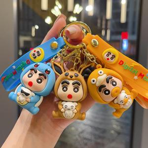 Portachiavi Shinchaned con Matite Colorate, Figurina Cartoon di Shinnosuke Bianco, Ciondolo Carino, Regalo per Macchina Acchiappapeluche - Product Image 1