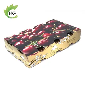 Custom Wholesale Packaging Corrugated Cardboard Paper Carton Fruit and Vegetable Cherry Packaging Stands Box for Fruit