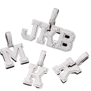 Pendentif personnalisé en argent sterling 925 plaqué argent, style hip-hop, avec moissanite, certifié GRA - Product Image 1