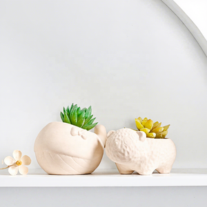 Vaso per Piante in Ceramica Bianca a Forma di Animale, Decorazione d'Interni Personalizzata per Piante Succulente - Product Image 2