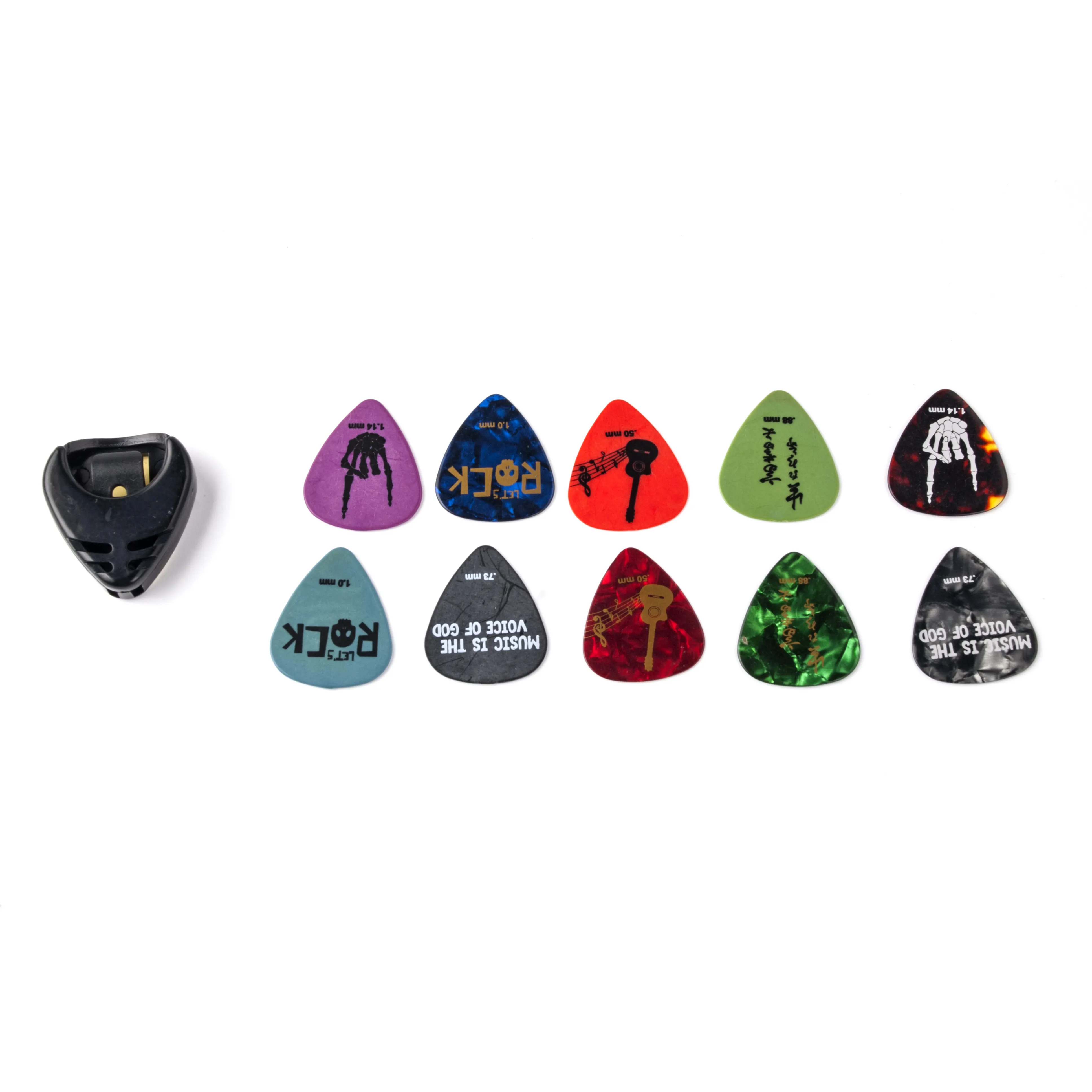 Wholesale Musical Instruments Custom Logo Silk Printing Colorful Celluloid/Nylon/Wooden/steel Guitar Picks