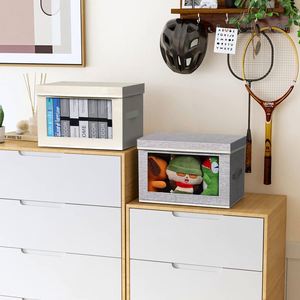 Household Apartment Dormitory Clothing Toy PVC Visual Window <b>Storage</b> <b>Box</b> with Lid - Product Image 5