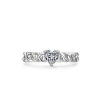 Vente en gros Bague Coeur Bague de Style Ins en Argent Sterling 925 avec Zircon Cubique Bagues de Style Vintage Designer