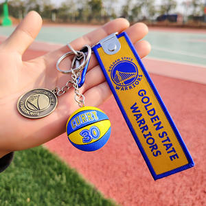 Llavero de equipo de baloncesto con correa de tela, insignia metálica 3D de baloncesto, artículos para aficionados, colgante para mochila - Product Image 4