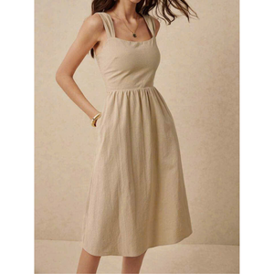 Robes décontractées en coton doux OEM et ODM pour femmes Style doux avec options d'impression de logo personnalisé - Product Image 1