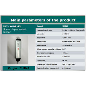 Capteur de position linéaire industriel 50-2500mm Gamme 0.01mm Répétabilité-40 ℃ + 80 ℃ Angle linéaire Mesures de position linéaire - Product Image 5