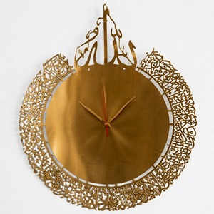 Horloge murale bohème plaquée or, ronde, analogique, à quartz, décoration murale en métal pour salon - Product Image 6