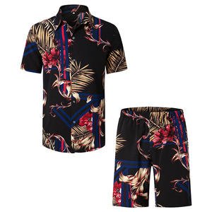 Abbigliamento da Spiaggia per Uomo all'Ingrosso, Nuovo Costume da Bagno Hawaiano, Set di Pantaloncini e Camicie Stampate da Spiaggia per Uomo - Product Image 3