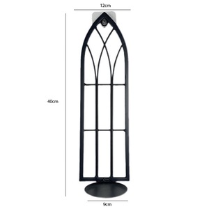 Porte-bougie mural en <span class=keywords><strong>fer</strong></span> <span class=keywords><strong>forgé</strong></span>, design gothique en forme d'arche, pour la <span class=keywords><strong>décoration</strong></span> de la maison - Product Image 5