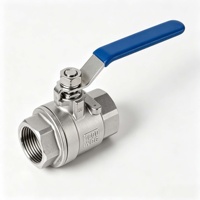 Vanne à boisseau sphérique manuelle en acier inoxydable 304, 2 pièces, filetage femelle, pour eau, gaz, huile, taille 3/4" PN16 0~150°C, OEM disponible
