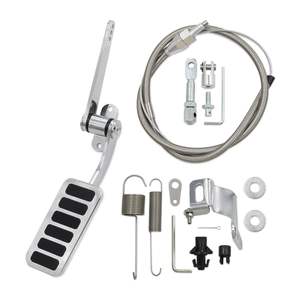 Pedal Gas Universal Aluminium Poles 2 inci X 4-1/2 inci Kabel Gas Baja Anti Karat Terjalin 36 inci Selubung Kabel 24 inci & Braket Karburator - Product Image 1