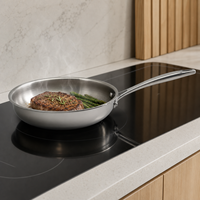 Poêle à frire en acier inoxydable tri-couches antiadhésive compatible induction, ustensile de cuisson professionnel pour cuisiner des steaks et des œufs