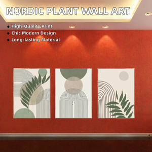 Hiện đại tối giản Bắc Âu cây xanh trừu tượng hình học vải sơn morandi Áp phích cho tường nghệ thuật trang trí khung - Product Image 3