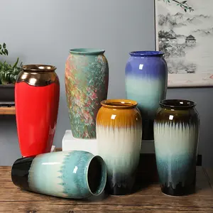 Chinese Modern fashion ceramic decorative table top vases pottery table top vase deco