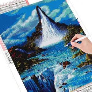 Scenic Mountain Falls 5D Full Diamond Painting by Digital Kit ricamo punto croce Kit Diamond <span class=keywords><strong>Art</strong></span> Painting for children - Product Image 2