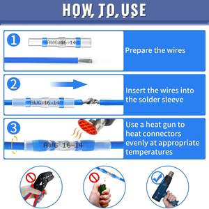 Kit de Conectores Termocontraíbles de Grado Profesional, 210 Piezas, Terminales de Sellado por Soldadura, Juego de Reparación de Cableado Automotriz y Marino, Codificados por Colores - Product Image 3