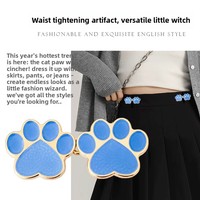 Kancing Logam Bentuk Cakar Kucing Lucu untuk Mengencangkan Pinggang Celana Jeans, Rok, Celana Panjang, Tanpa Paku, Dapat Dilepas, Bentuk Cakar Kucing