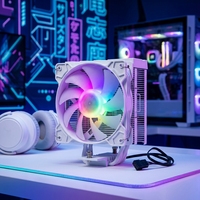 Refroidisseur d'air pour processeur LSH BR500 LS Heatpipe RGB en aluminium avec roulement à billes, silencieux 20dBA, radiateur pour boîtier d'ordinateur, multi-plateformes 1155 1200