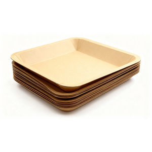 Impression de logo personnalisée Vente chaude Plateau à sushi jetable biodégradable en papier kraft brun de qualité alimentaire Plateau alimentaire en papier - Product Image 1