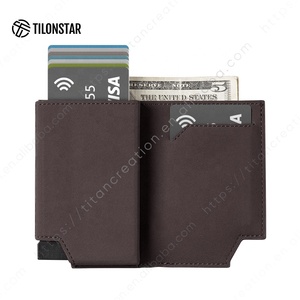 TILONSTAR TVC503 Minimalista Pop Up Wallet Crédito RFID Bloqueo de cuero Tarjeteros para hombres Regalos - Product Image 2