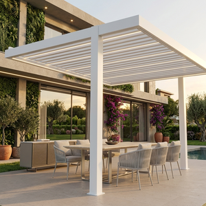 Gazebo y Pérgola con Techo Plegable de Aluminio <span class=keywords><strong>Sunfun</strong></span>, Proveedores de Pérgolas con Techo Retráctil de Aluminio Motorizado e Impermeable - Product Image 1