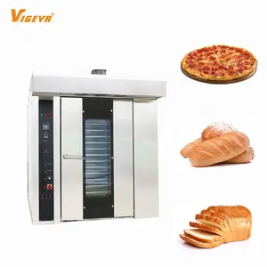 Vigevr Manufacturer 380V loaf bread cookie baking rotary oven prices diesel 12 16 32 64 trays rotary rack oven price