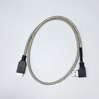 Cable USB 3.0 de 90 Grados, 5Gbps, Micro-B a Micro-B, con Malla de Protección y Ángulo Recto para Extensión de Datos en Computadoras