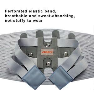 Ceinture de soutien lombaire grise avec plaque en acier, maille respirante et trois coussins – Soutien dorsal disponible - Product Image 4
