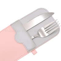Pochette à couverts en cuir PU bicolore, sac de rangement portable pour couverts avec rabat, porte-ustensiles pour mariage, banquet, dîner
