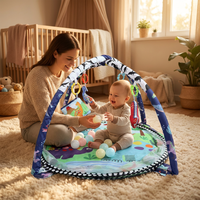 Tapis d'éveil pour bébé « Petit Paléontologue » 5-en-1, thème dinosaures, avec rembourrage, rebord de sécurité souple et côtés en maille