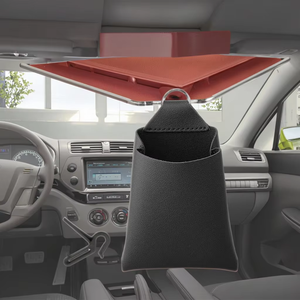 Bolsa de almacenamiento <span class=keywords><strong>para</strong></span> coche <span class=keywords><strong>con</strong></span> gancho, soporte <span class=keywords><strong>para</strong></span> teléfono móvil de cuero PU, organizador Interior anticaída, bolsa de salida de aire, regalos ideales <span class=keywords><strong>para</strong></span> el conductor - Product Image 6