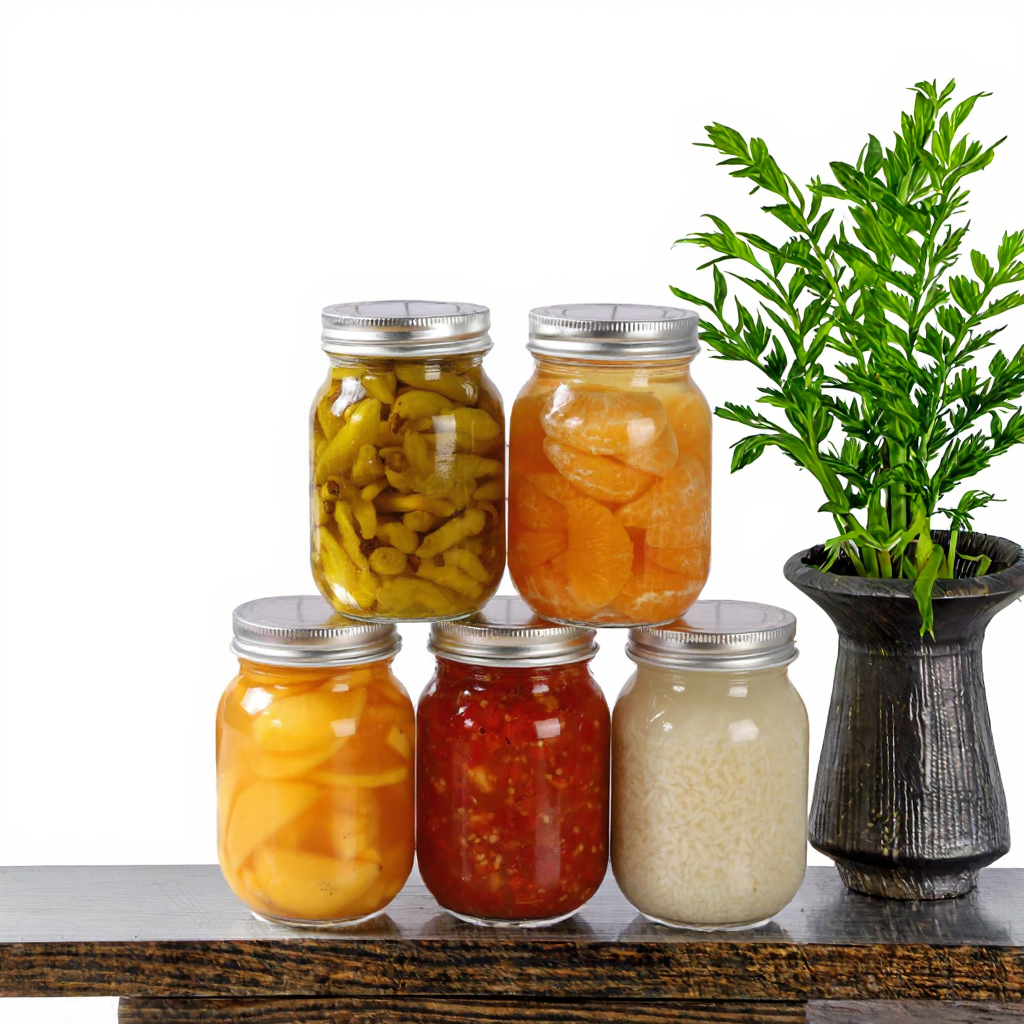 16oz Wide Mouth Glass Mason Jar with Aluminum Lid Regular Bands for Food Storage and Jam Jars