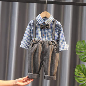 Tenues assorties pour frère et sœur en coton à carreaux vintage d'été, ensemble de vêtements de famille, costumes pour garçons, blazers, ensembles de vêtements pour enfants - Product Image 2