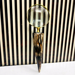 Lupa de Cuerno de Vaca Natural, Forma Natural, Pulida, Imitación Antigua, Artículo de Colección - Product Image 1