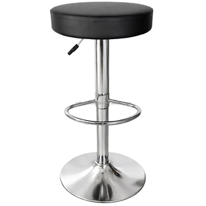 Taburete de Bar Moderno Ajustable sin Respaldo con Altura de 55-70.5cm, Asiento Redondo de PU para Isla de Cocina, Cafetería y <span class=keywords><strong>Bistro</strong></span> - Product Image 3
