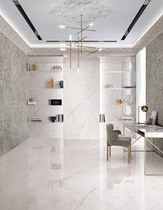 Dalles de porcelaine en pierre frittée de <span class=keywords><strong>travertin</strong></span> personnalisables 900*1800*9mm pour comptoirs intérieurs, sols, halls et grandes dalles de revêtement mural - Product Image 1