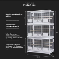 Cage à perroquets moderne à trois niveaux, robuste, pour macaws et perruches, en fil d'acier à faible teneur en carbone, thermolaqué, extra-large, de luxe